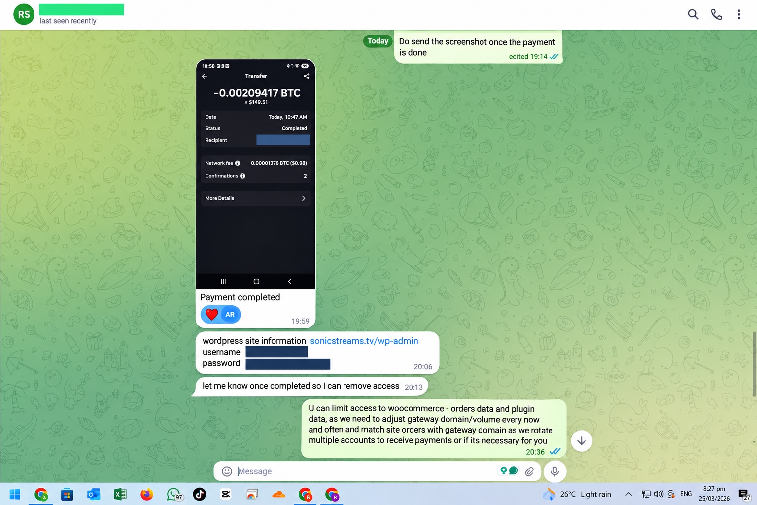Merchant payment confirmation screenshot 1