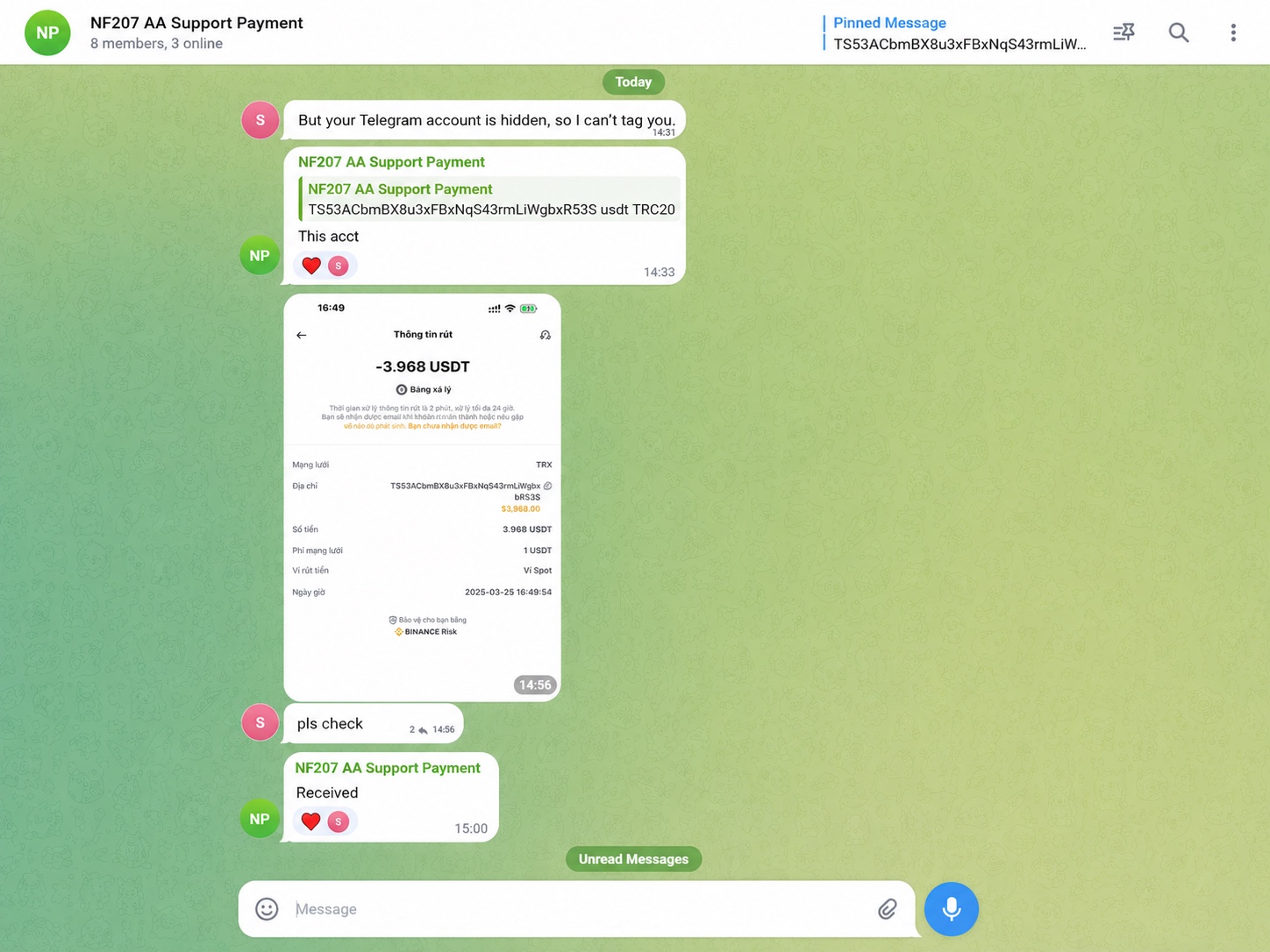 Merchant payment confirmation screenshot 2