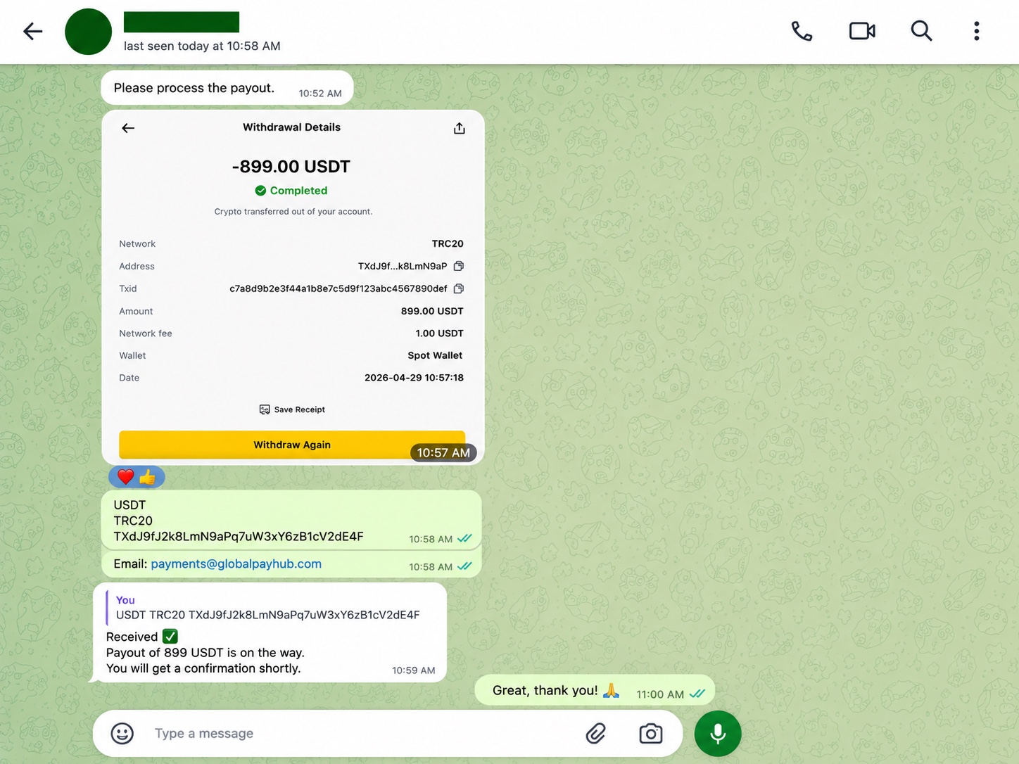 Merchant payment confirmation screenshot 3
