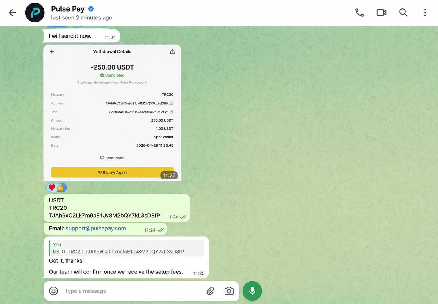 Merchant payment confirmation screenshot 4