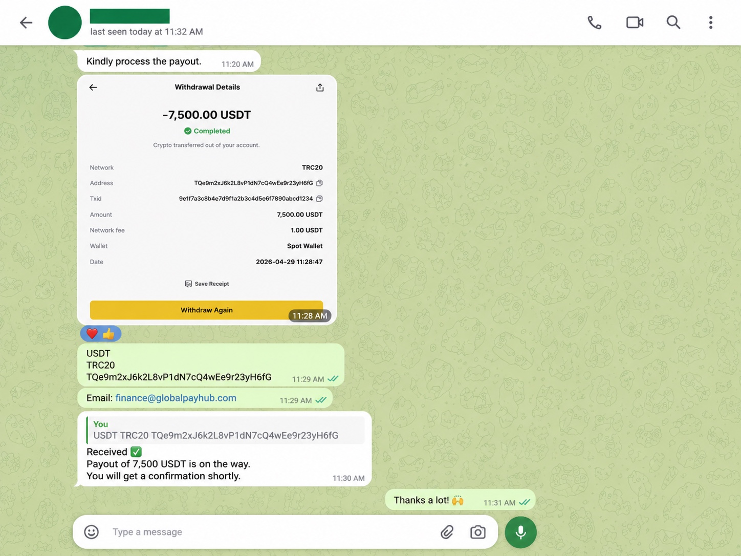 Merchant payment confirmation screenshot 6